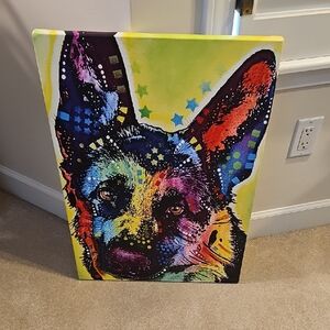 Brand New German Shepperd Colorful Dog Canvas Art 26"H x18"W